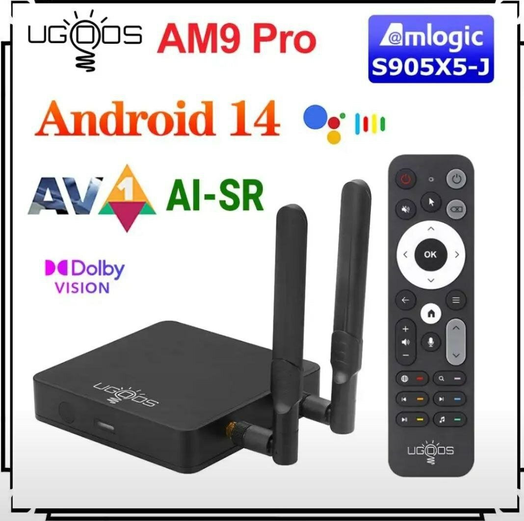 Смарт ТВ-приставка Ugoos AM9 Pro, Android 11, Wi-F 6, Dolby Vision