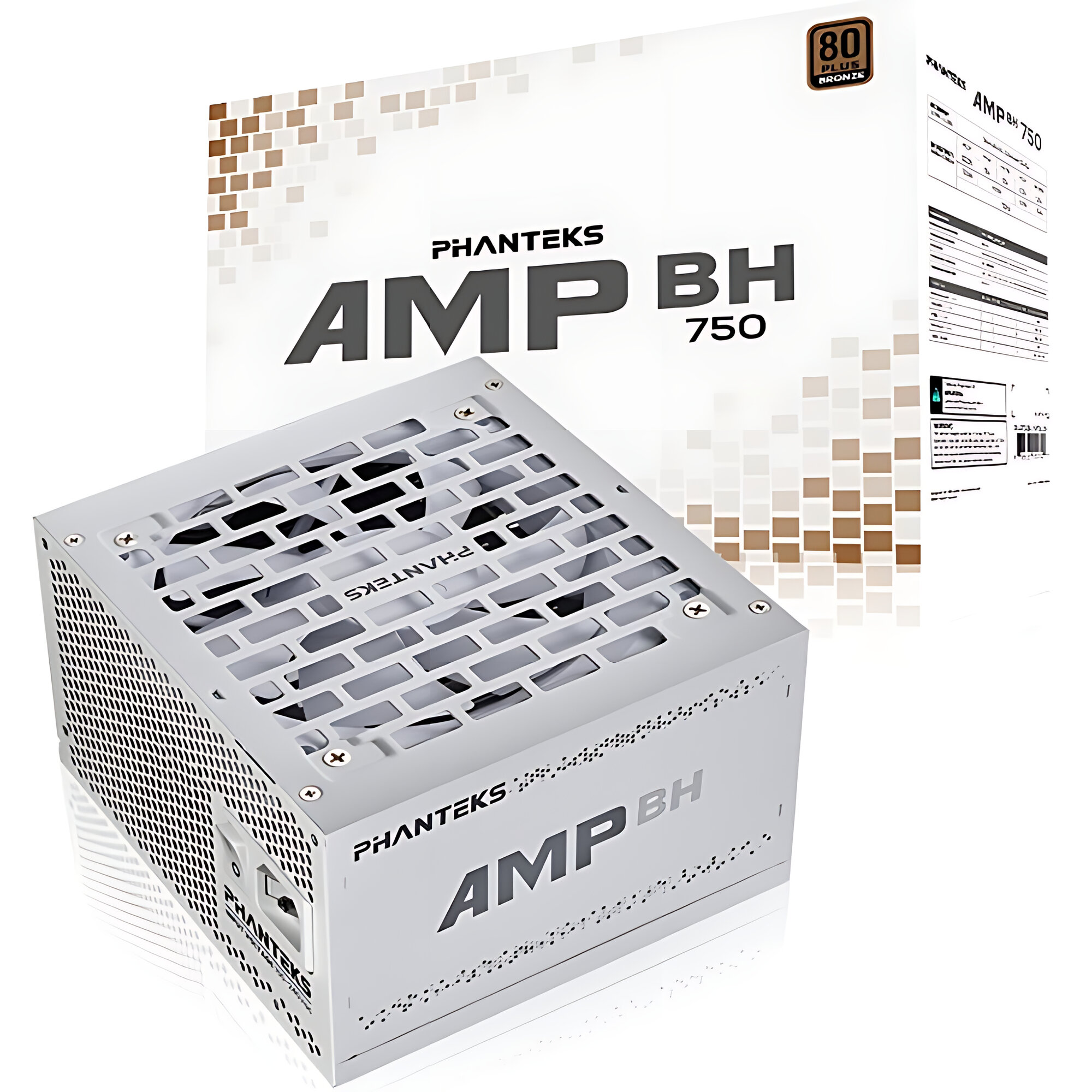 Блок питания PHANTEKS AMP 750W AMP BH White, 120 мм, 16 Pin PCIe 5.0, 80 PLUS Bronze (PH-P750BM_WT01)