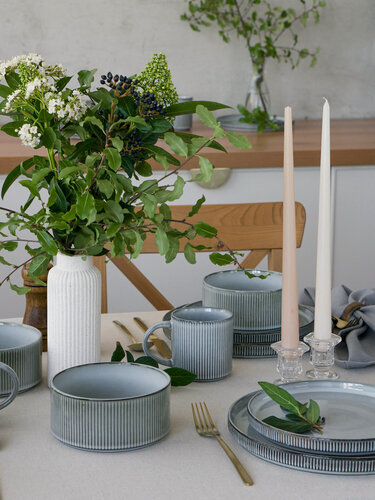 Изображение товара Набор посуды на 6 персон 18 предметов "Verge Blue" керамика, столовый сервиз обеденный. Посуда Коралл