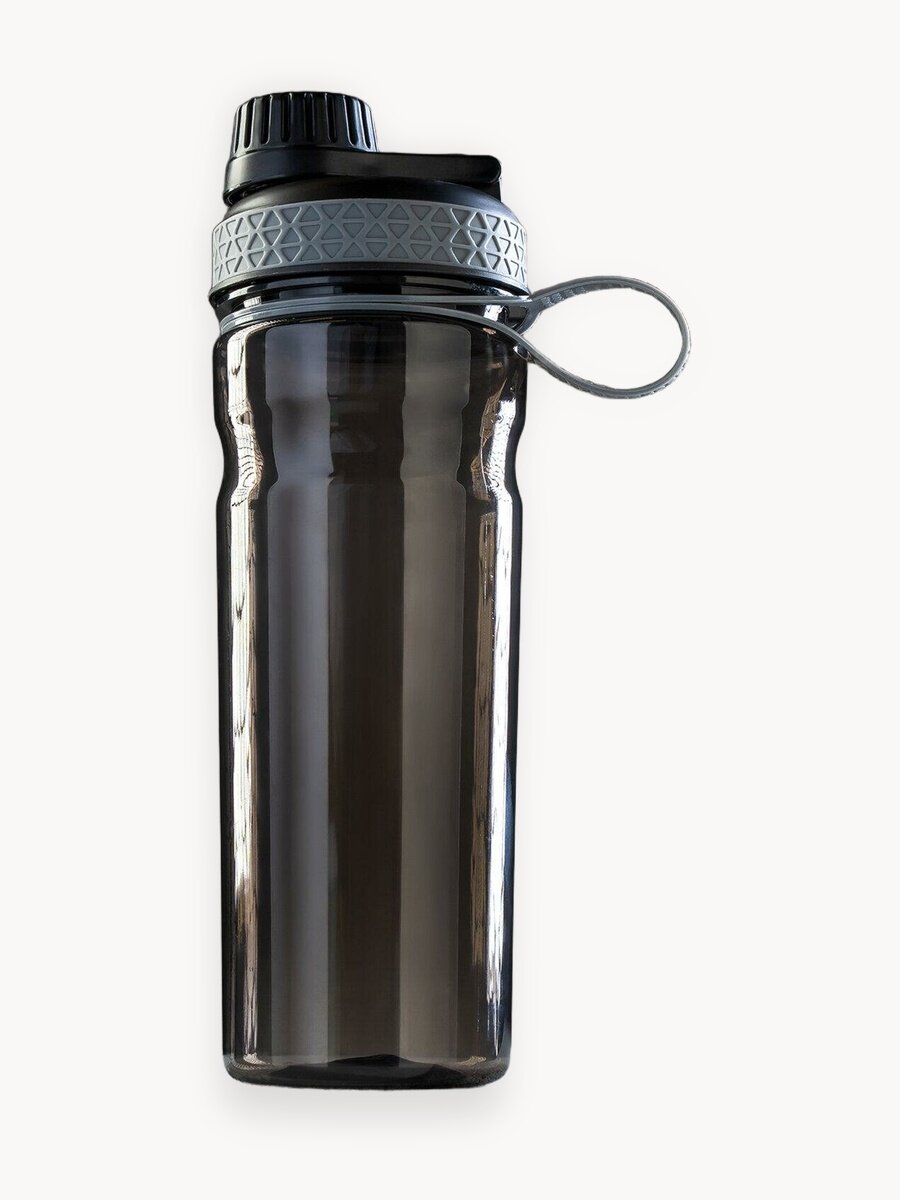 Шейкер спортивный для коктейлей и воды, 800 мл, 25 х 8 см, черный