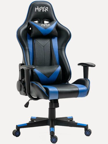 Изображение товара Кресло игровое Hiper Nubarra HGC102, до 180 кг, механизм Butterfly, чёрное/синее