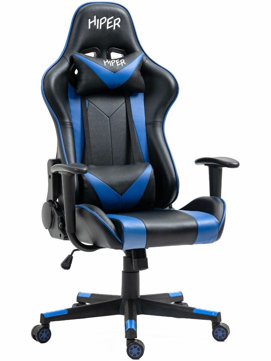 Кресло игровое Hiper Nubarra HGC102, до 180 кг, механизм Butterfly, чёрное/синее