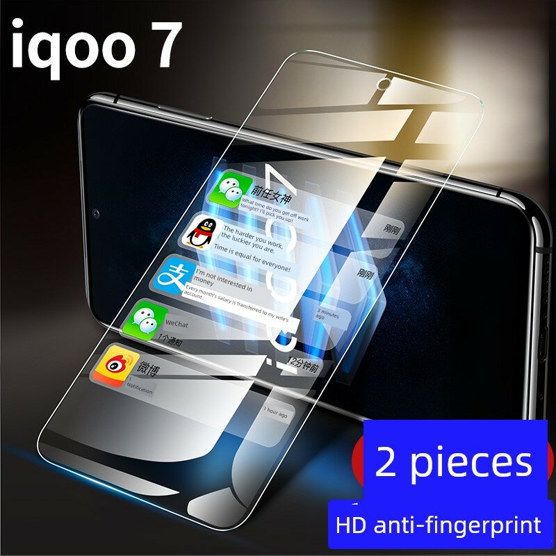 IQOO 7 Полная экранная 9D кромка закаленное стекло защитная пленка с HD четкостью, 2 шт.