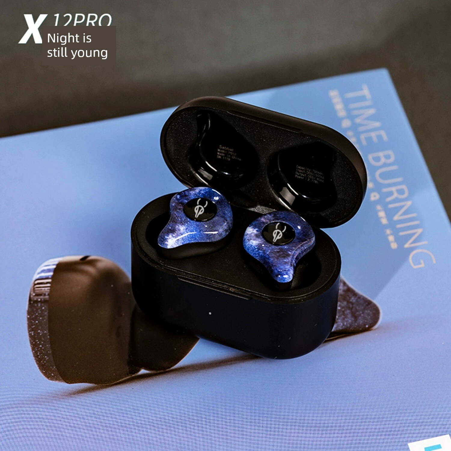 Серебристо-синие беспроводные наушники Bluetooth 5.4 TWS с вкладышами для спорта и повседневного использования