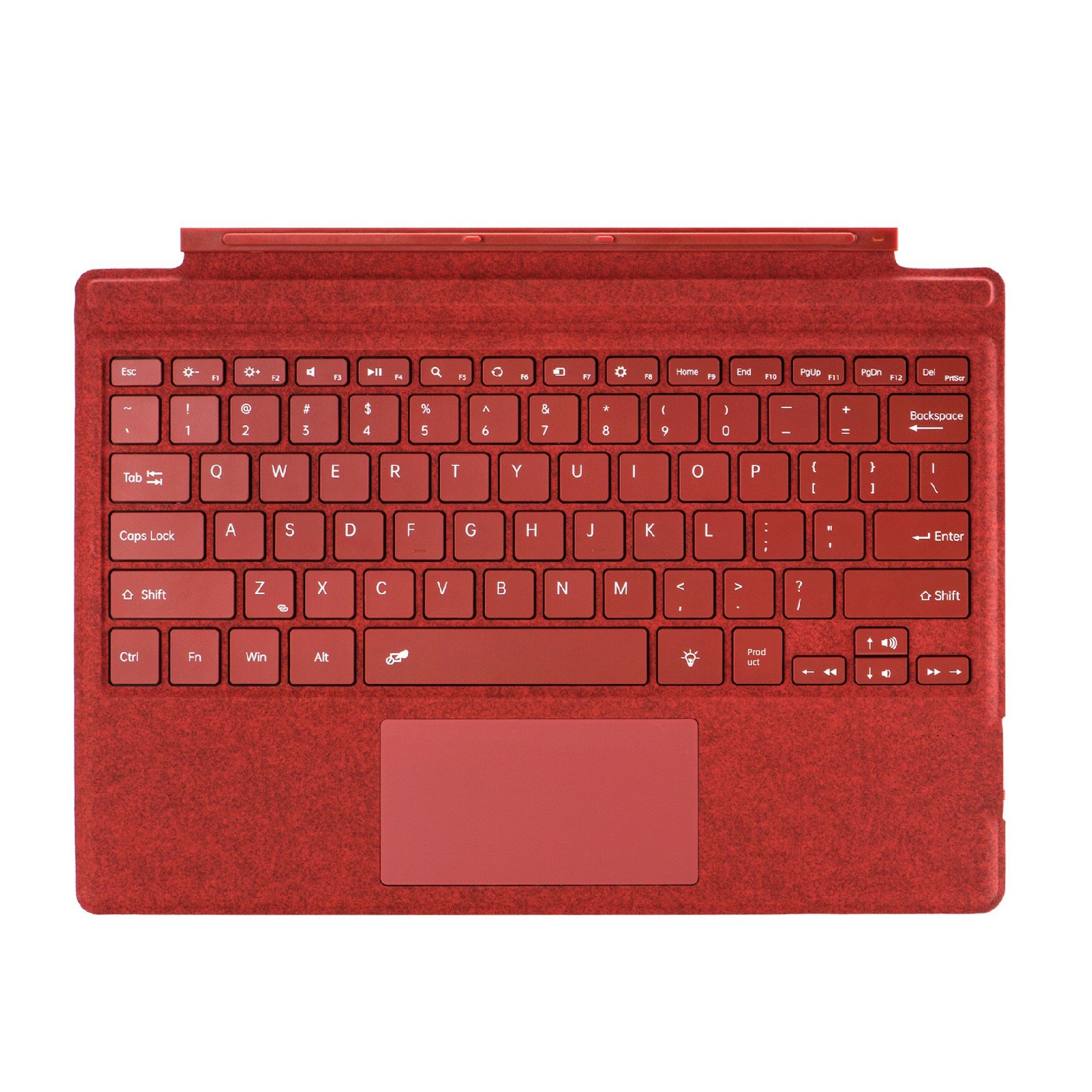 Магнитная клавиатура для Microsoft Surface Pro 3/4/5/6/7/8/9/10 с радужной подсветкой Бобби-красный
