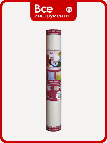 Изображение товара Малярный стеклохолст Wellton плотность 45 г/м2 1х50 м W 45, пластиковая