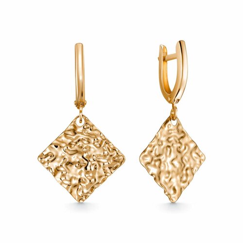 фото Серьги diamant online, красное золото, 585 проба, длина 3.7 см, , прозрачный