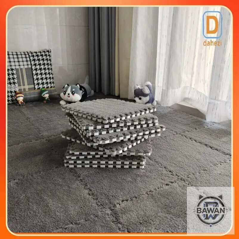 Толстый плюшевый сборный коврик для пола и балкона, размер 30×30×1,0 см (набор из 10 штук)