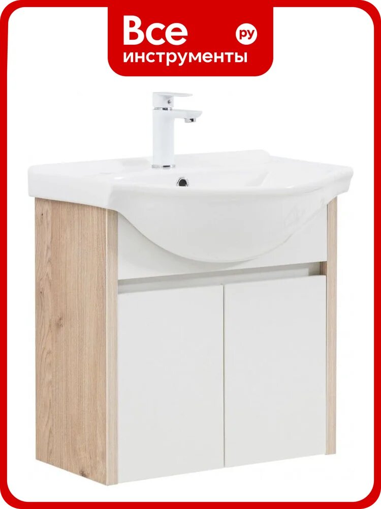Тумба Aquanet Сидней 60 цв. дуб кантри/белый (раковина Shenxin) (345121) 00345121