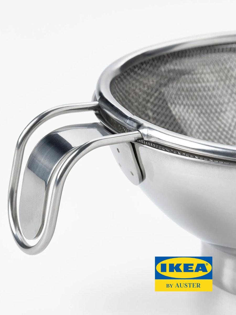 IKEA Сито, 3 предм. изделие из нержавеющей стали серебристого цвета, универсальное для повседневного использования — фото 1