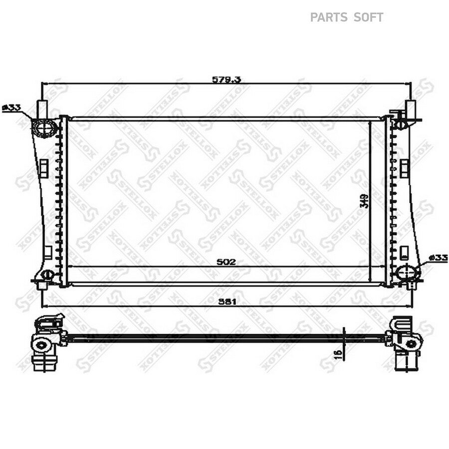 STELLOX 1025157SX 10-25157-SX радиатор системы охлаждения!\ Ford Fiesta/Fusion 1.4/1.6 16V 02>