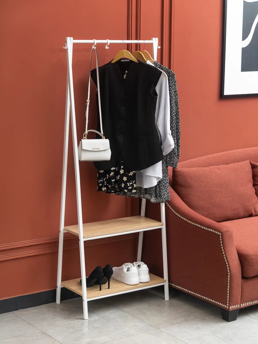Вешалка Gastrorag, лофт, металл, для одежды и обуви, белая, 173 см