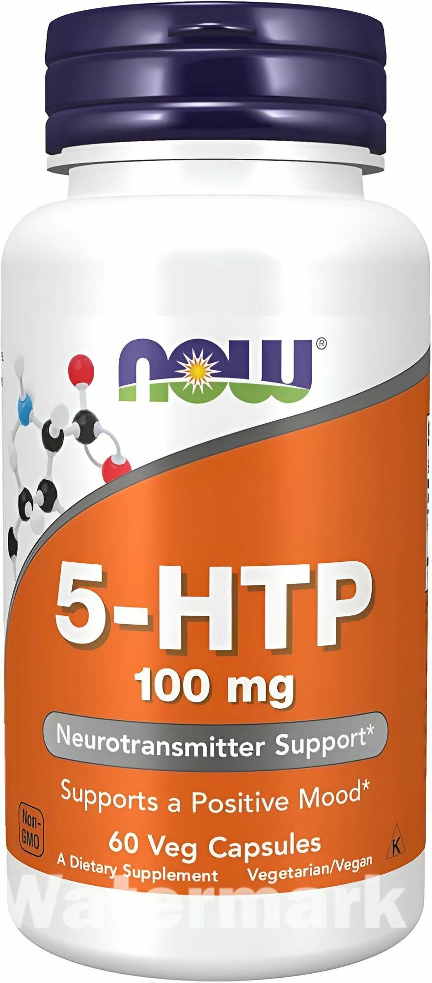 NOW 5-HTP 100 mg N60 — поддержка настроения, сна и нервной системы, 60 капсул