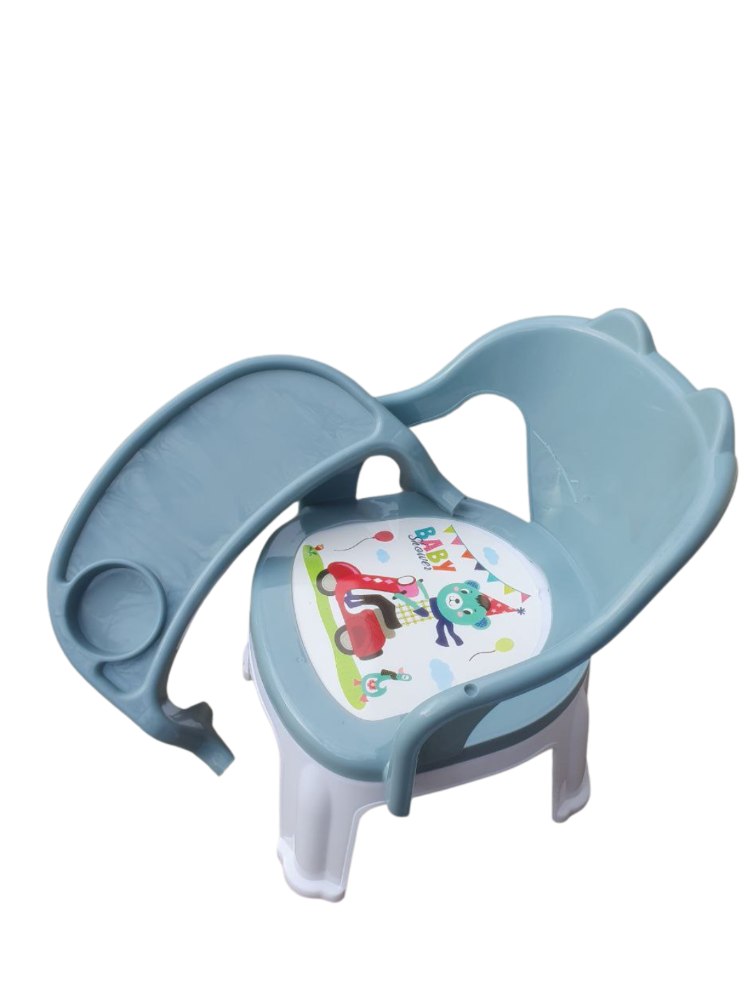 Детский стульчик для кормления с подносом, прочный пластик, удобный — фото 1