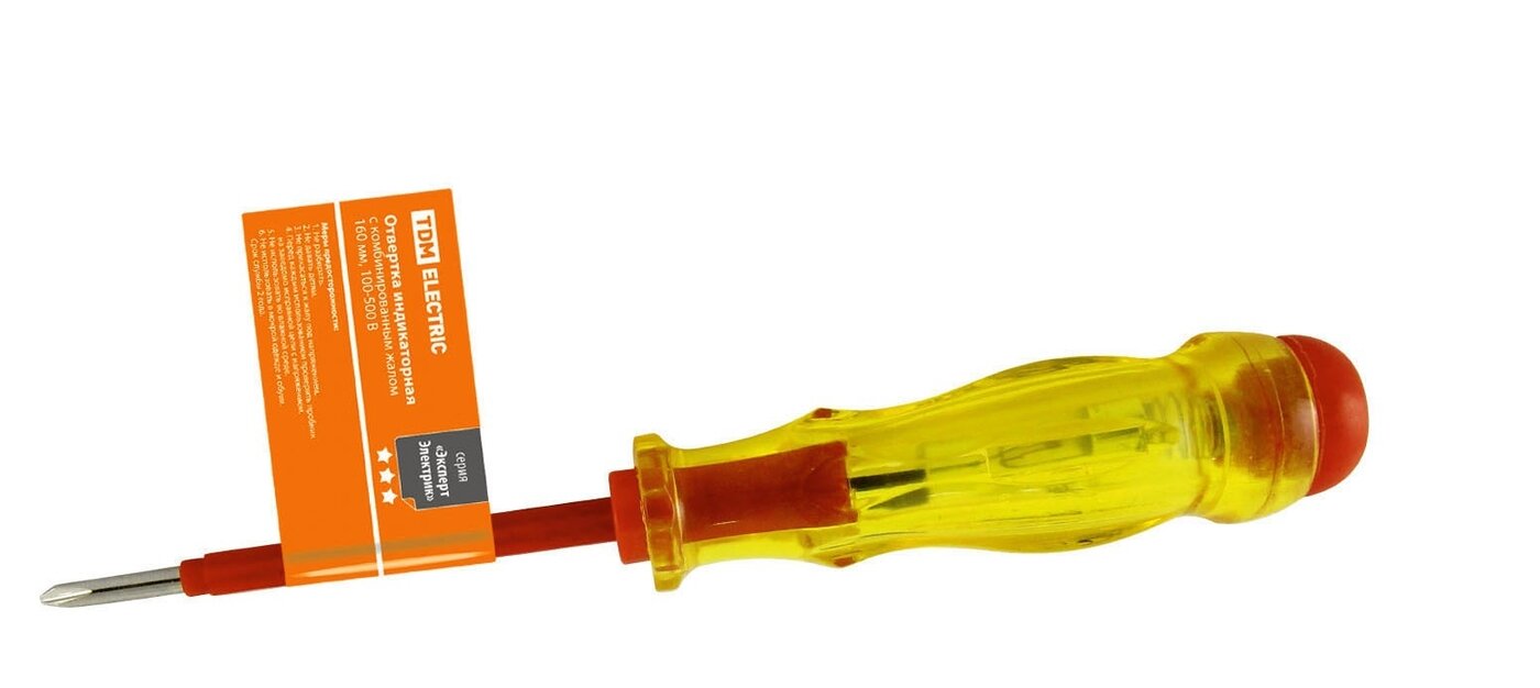 Отвертка индикаторная отвертка пробник с комбинированным жалом (160 мм, 100-500В, ЭкспертЭлектрик)