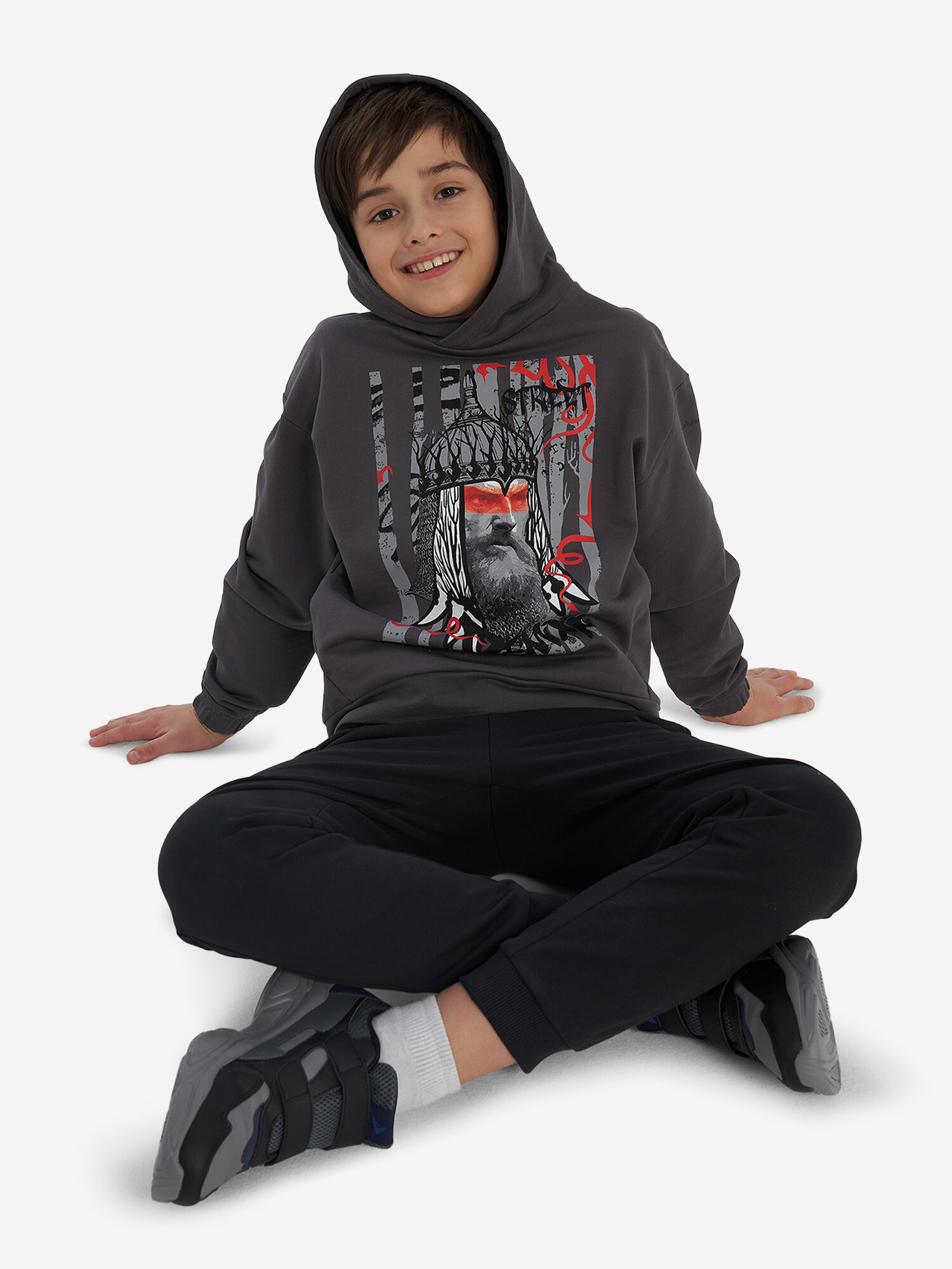 Худи Demix, размер 134-140, темно-серый — фото 1