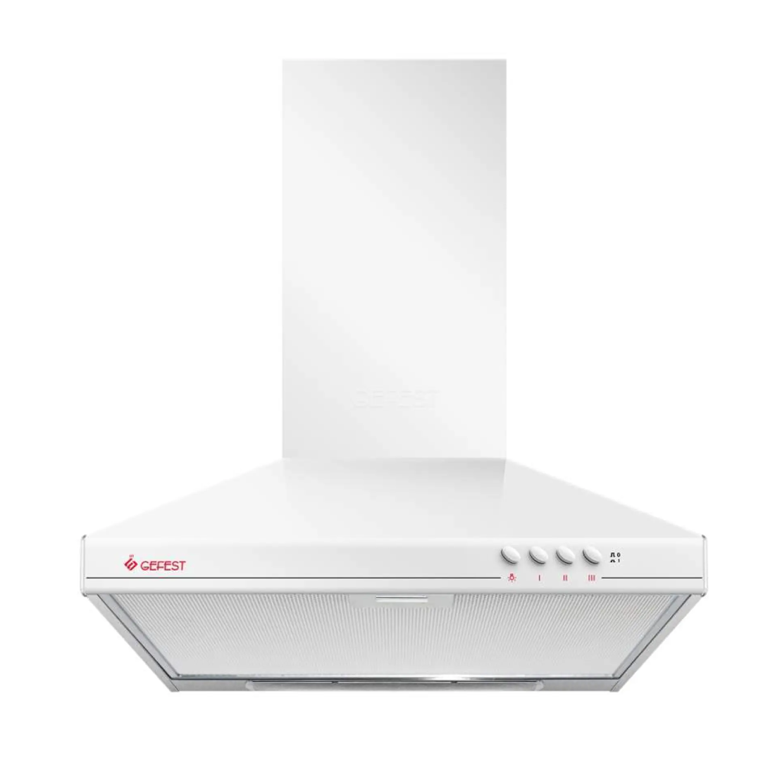 Вытяжка каминная (настенная) GEFEST BO 11 K45, 300 м³/ч, 3 скорости, 170 Вт, отвод/циркуляция, белый