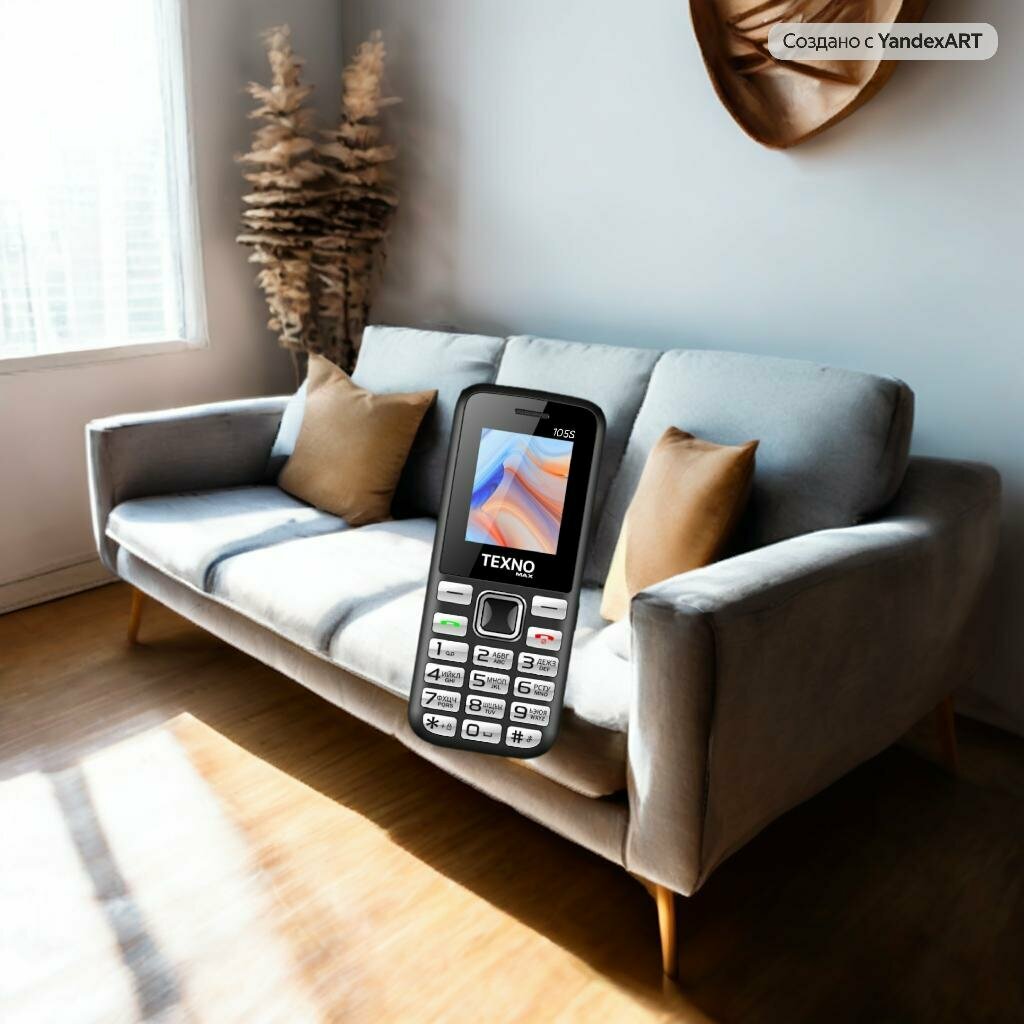 Texno Max 105 S кнопочный телефон, с двумя сим-картами, черный — фото 1