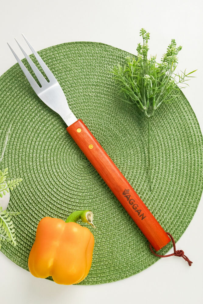 Вилка для барбекю вагген, нержавеющая сталь, дерево, 38 см, Koopman International C80900720