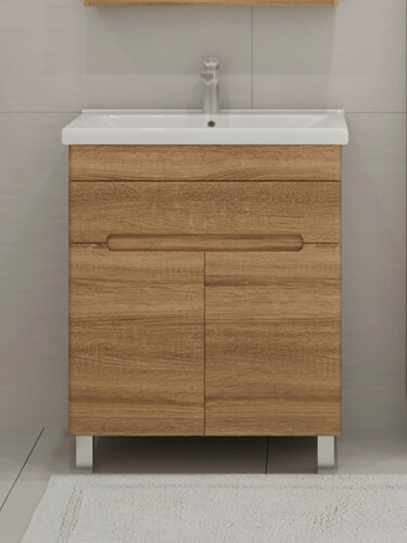 Изображение товара Тумба напольная SanStar Модена 70 с раковиной Миранда 70 (комплект) для ванной комнаты, Gold Craft