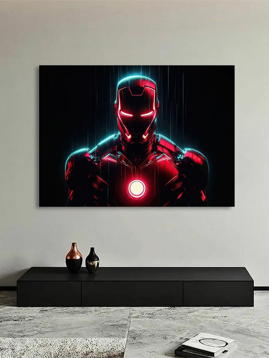 Картина на холсте «Железный человек Iron Man в красно-золотой броне», камерный формат 30×40 см