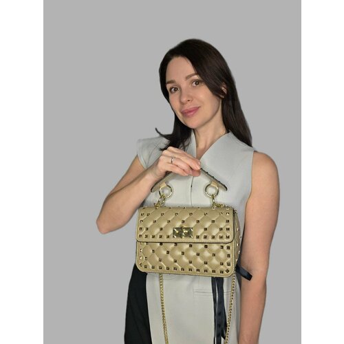 Сумка кросс-боди КожаноFF, фактура гладкая, бежевый