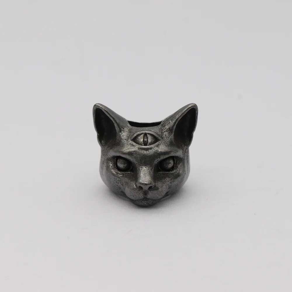 Бусина из латуни "Египетская кошка" Black Color