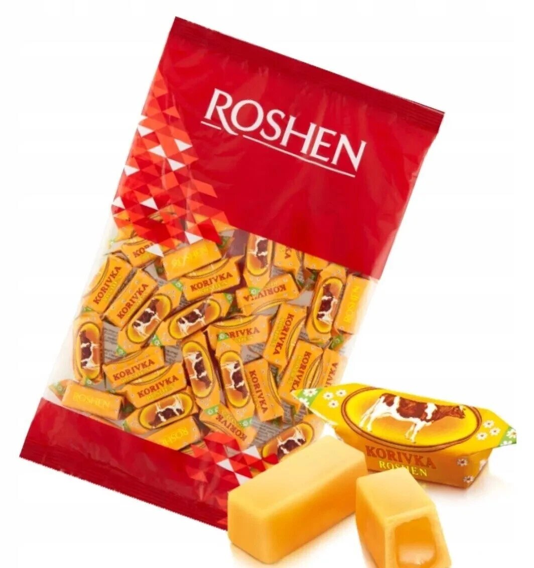 Конфеты "Коровка" Roshen, молочные, кремовые, нежные, 100% натуральные