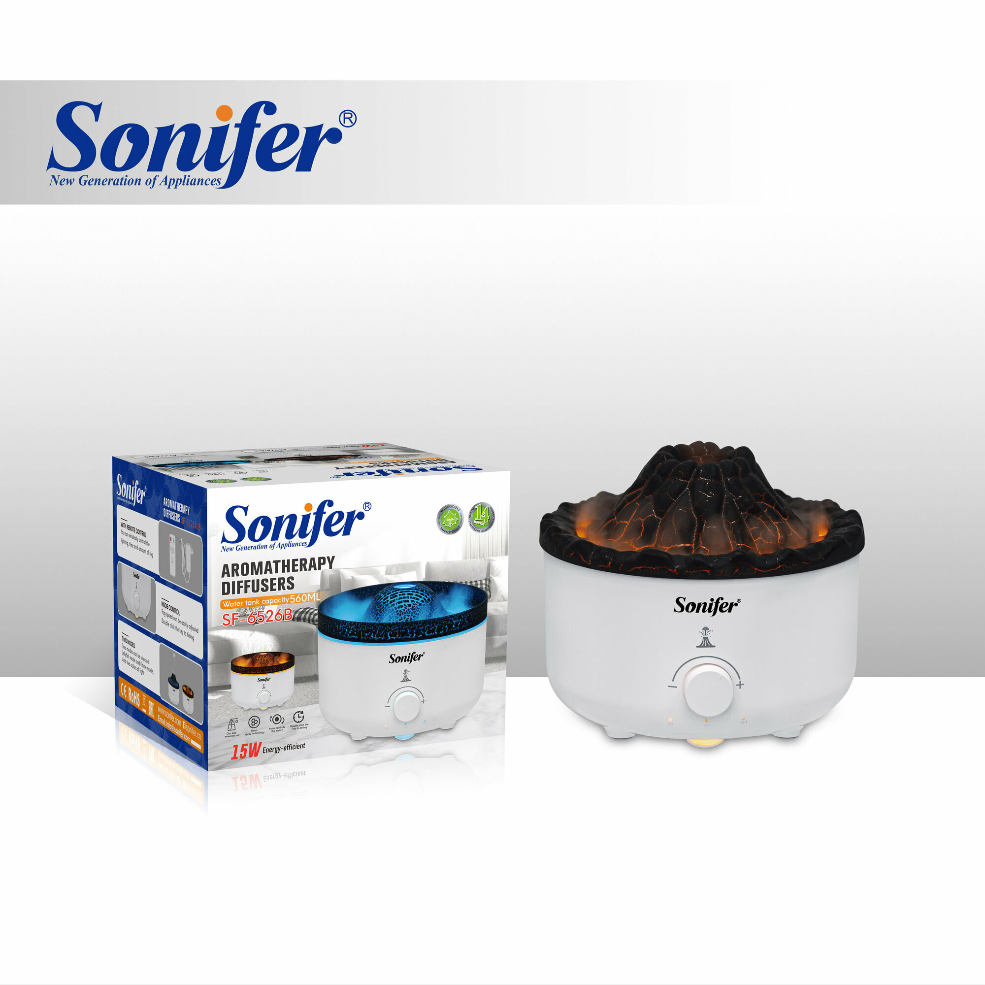 Увлажнитель воздуха Sonifer SF-6526A, паровой, электронное управление, влагозащищённый