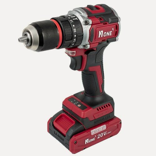 Изображение товара Дрель акк. ударная бесщ. NUMBER ONE CDI 20/2,6-IN-BR(40Hm,20V/2,0Ah,13мм БЗПметал,500-1650об/мин,24акс, кейс) №1
