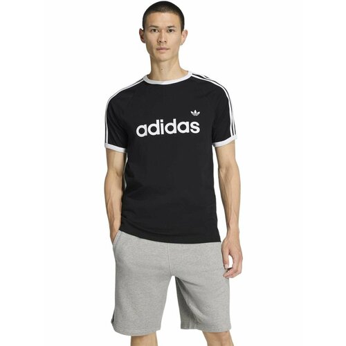 фото Футболка спортивная adidas 3-stripes slim ringer t-shirt, размер s, черный