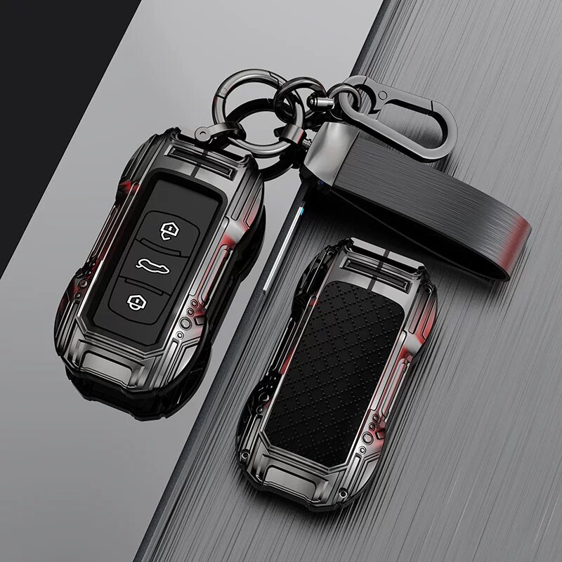Ключевой чехол для Geely Starway L Dihao Longteng Edition, черный воин, цинковый сплав, одинарная оболочка с брушенным