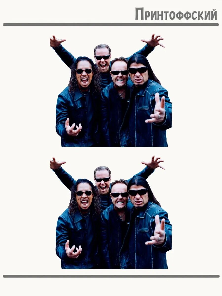 2-е (Две) Термонаклейки metallica рок группа rock