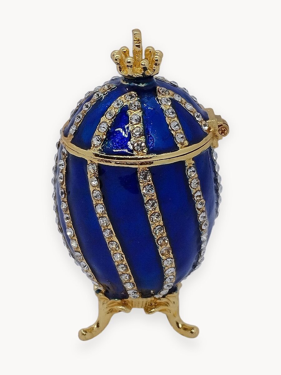 Яйцо Фаберже витое, малое, синее