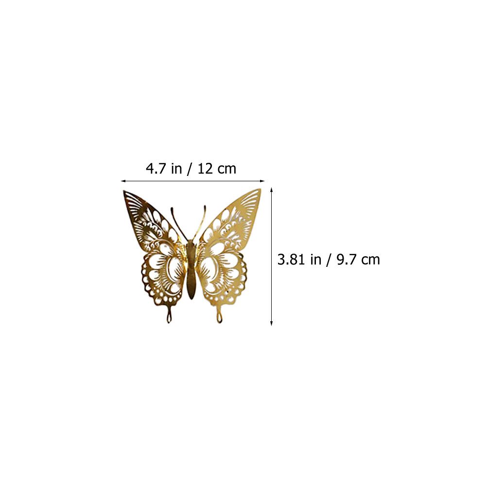 24 Штуки Наклейки В Forme Бабочек 3D Украсьте Свои Стены Golden 12x9 7Cm