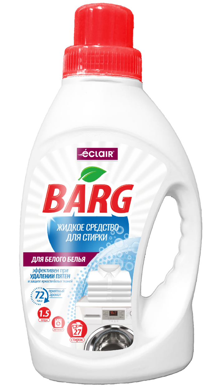 Жидкое средство Eclair Barg, для белых тканей, антибактериальное, бриз, 1,5л