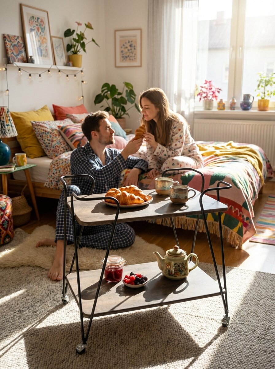 Стол сервировочный Эстер черный/дуб маррон — фото 1