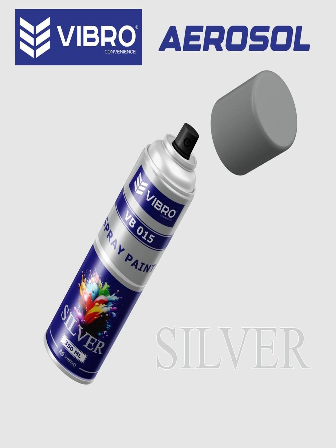 Аэрозольная краска Vibro, для балок, для ванн, для душевых, для каминов, для окон, Vibro Аэразоль 36 серый — фото 1