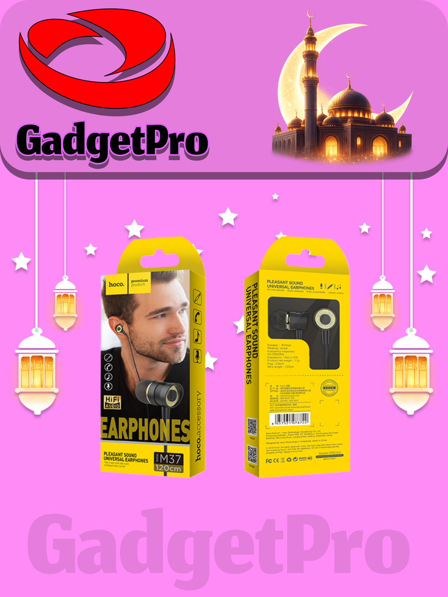 Наушники вакуумные Hoco M37/Pleasant M37: для телефона, с микрофоном, черные/другие цвета, недорогие.