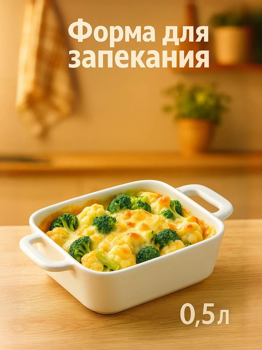 Форма для запекания из жаропрочной керамики Доляна «Долли», 500 мл, 21,5×12×4,5 см, цвет белый