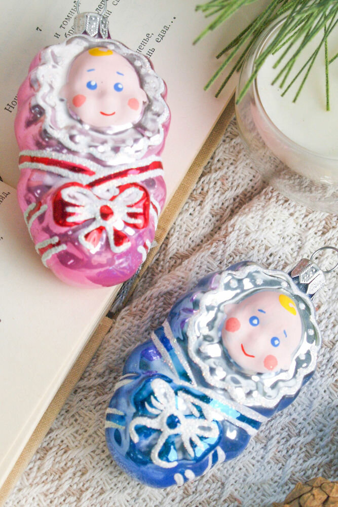 Набор елочных фигурок малютки, 85 мм, 2 шт, Елочка С1155