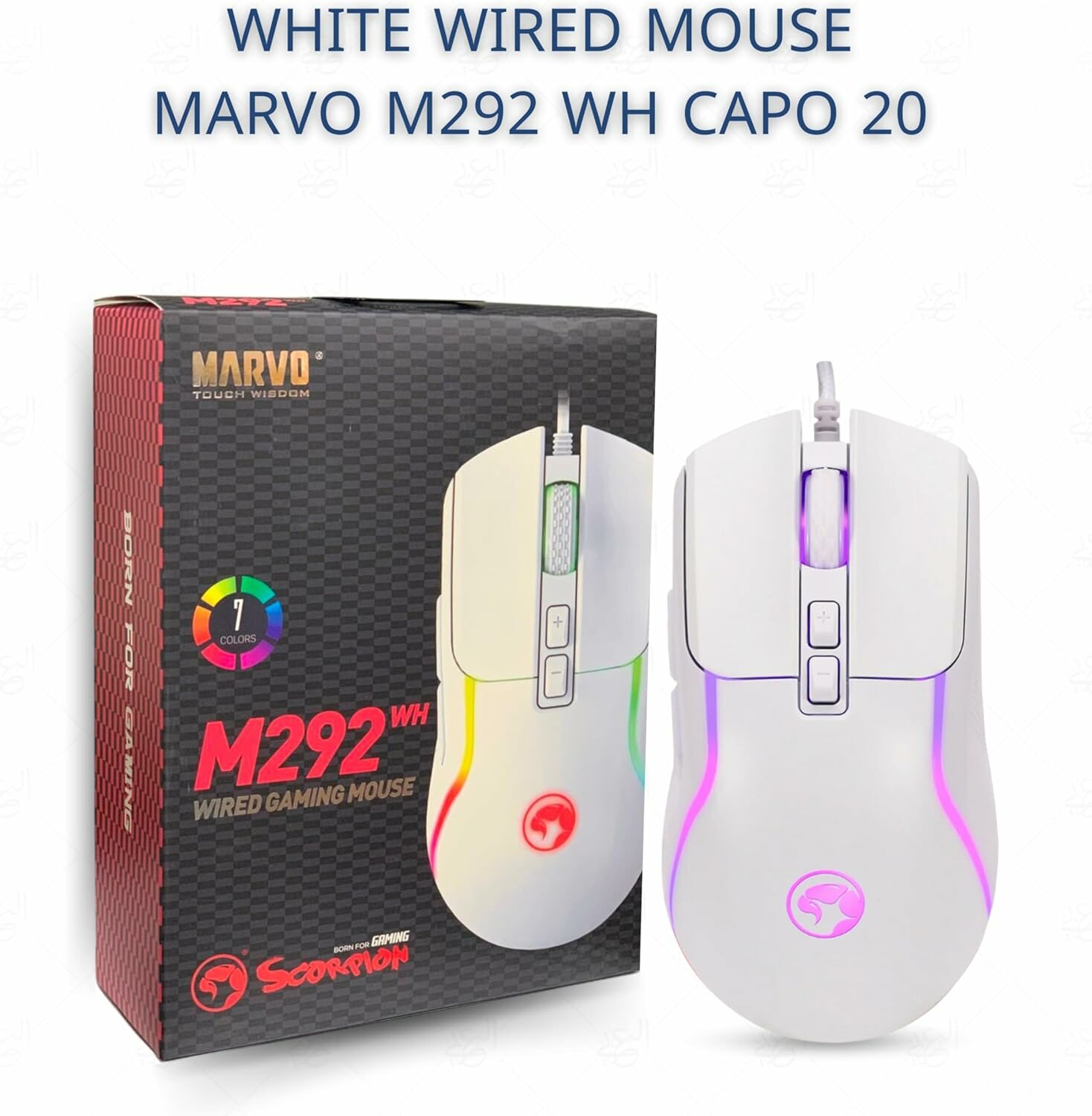 Marvo Capo 20 M292 проводная игровая мышь с RGB, 6 кнопок, регулируемый DPI, USB подключение