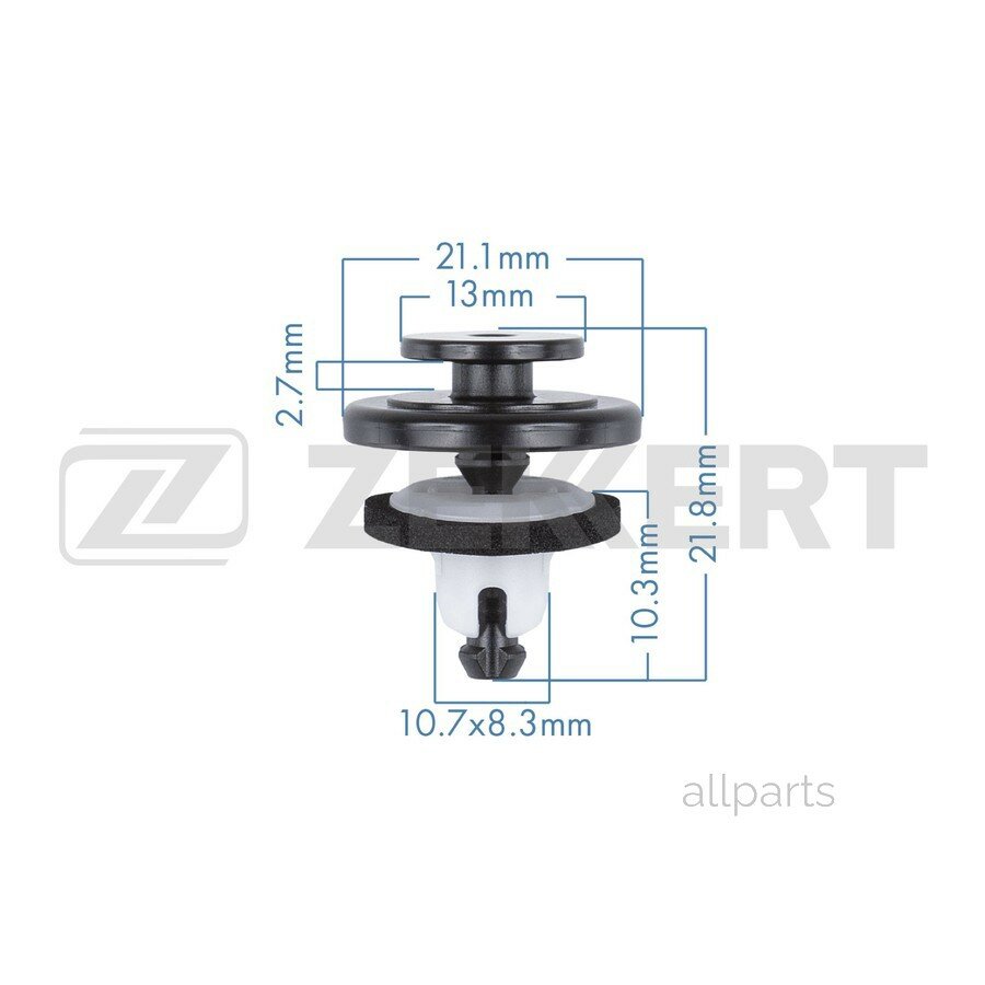 ZEKKERT BE-1008 Клипса крепёжная Honda (миним. кол-во заказа 10 шт)