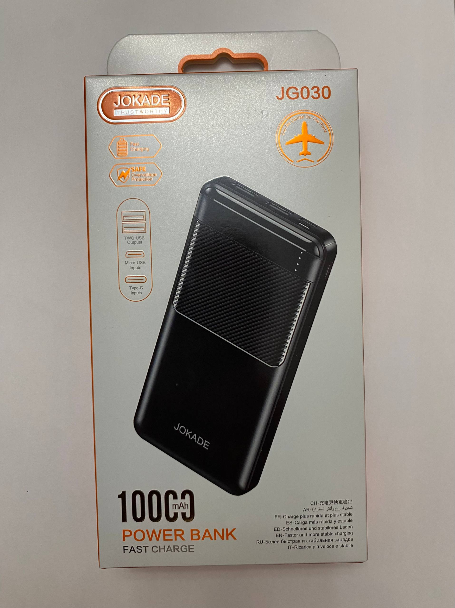 RU: Power Bank Jokade JG030 10000mAh быстрая зарядка 2xUSB Type-C