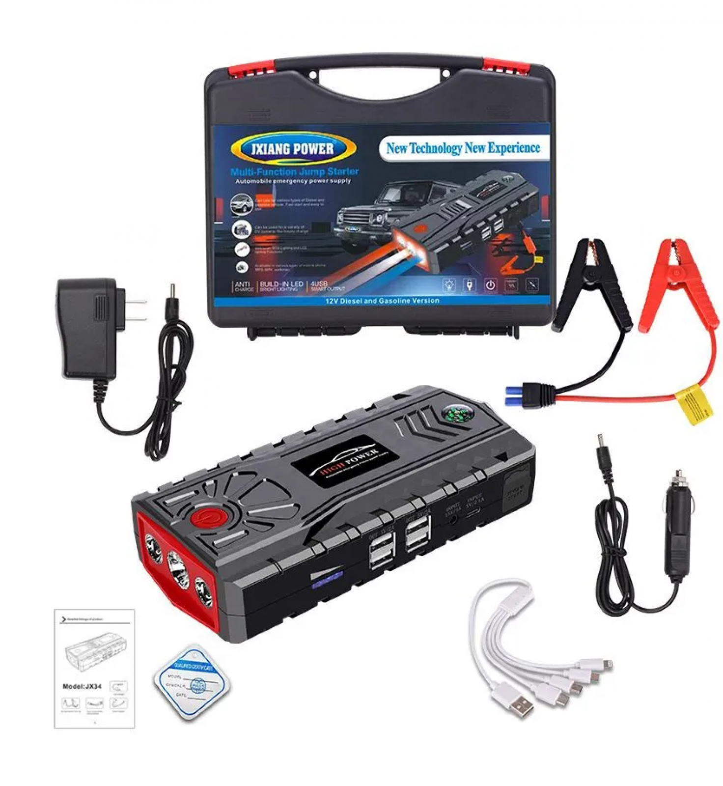 Аварийное пусковое устройство MyPads TXX32 32000 мАч для автомобилей до 4.0 л с LED-фонариком