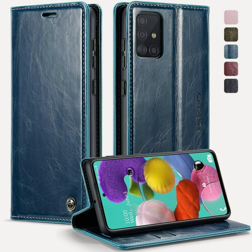 Изображение товара Чехол-книжка MyPads для Samsung Galaxy A51 с магнитной застежкой и подставкой, синий