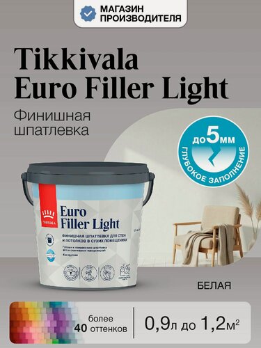 Изображение товара Шпатлевка легкая EURO FILLER LIGHT KTA 0,9л