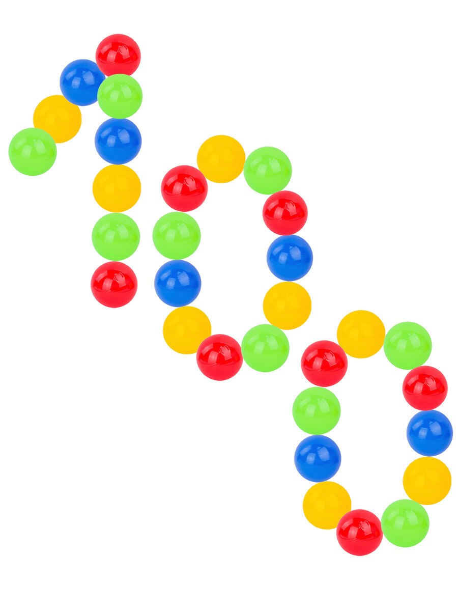 Шарики пластиковые для сухого бассейна 100 шт, разноцветные, Ø60 мм (Арт. И-2547)