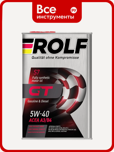 Изображение товара Моторное масло Rolf GT 5W-40, SN/CF, 4 л 322229