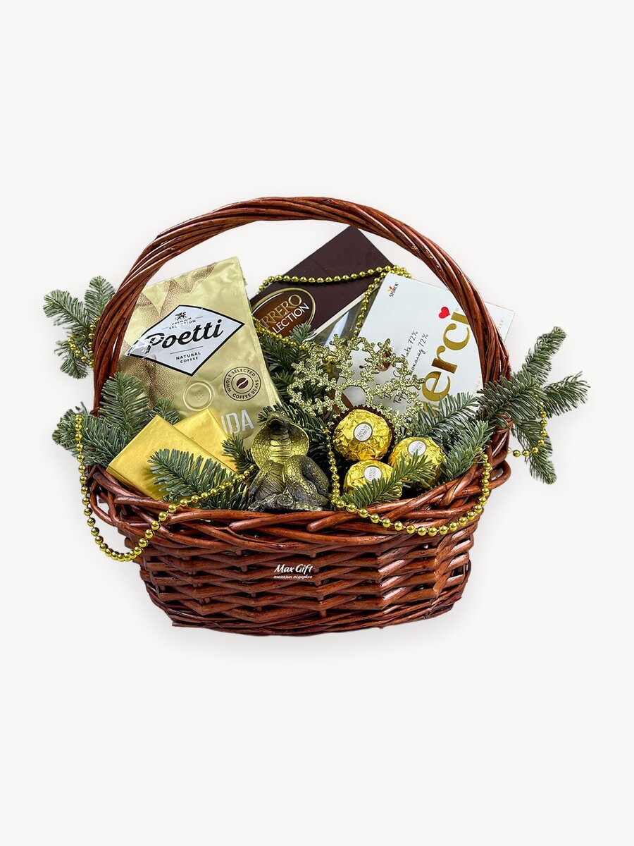 Подарочная корзина на Новый год «Новогодний символ» / Подарки на Новый Год / Подарочный набор на Новый год